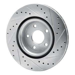 Chevrolet Cobalt Brake Rotor (1) - Front Left - R1 Concepts - Drilled & Slotted - Silver - `07-`10
